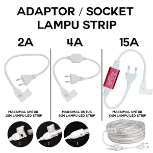 Socket Colokan Jack Lampu Strip Selang LED SMD 5050 220 volt Kotak COD Free Ongkir