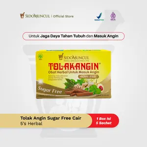 Tolak Angin Cair Herbal Sugar Free 1 Box Isi 5 Sachet - Tolak Angin Bebas Gula untuk Masuk Angin