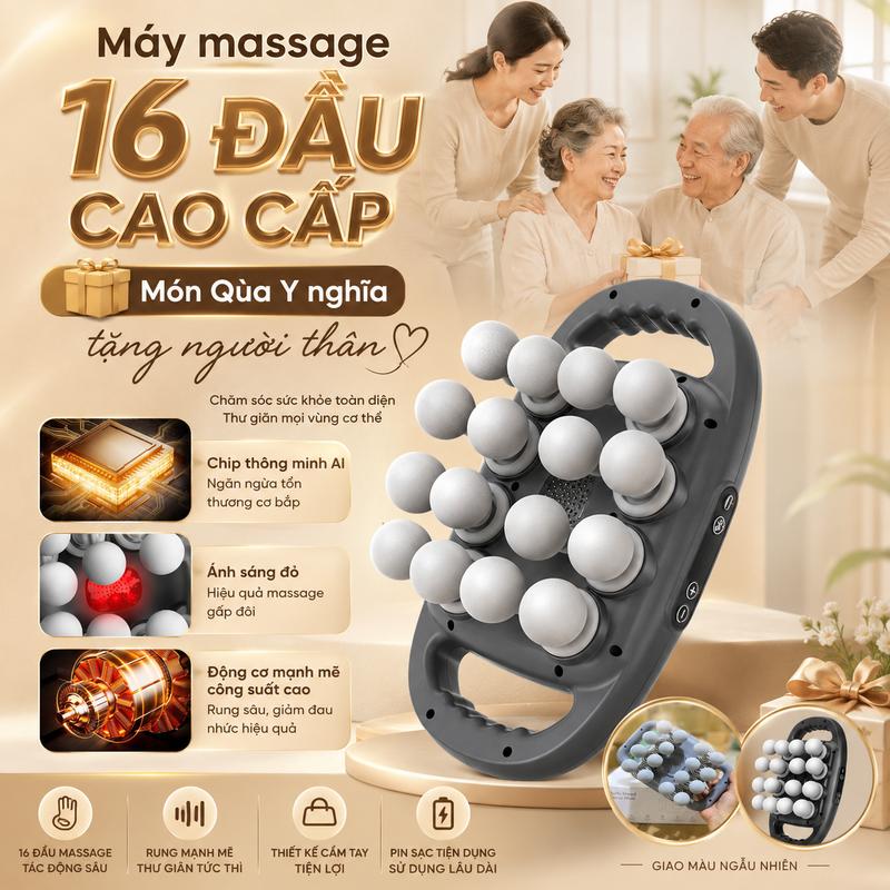 Máy mát xa 16 đầu Súng Massage 16 Đầu Tần Số Cao Thư Giãn Cơ, Máy massage cầm…