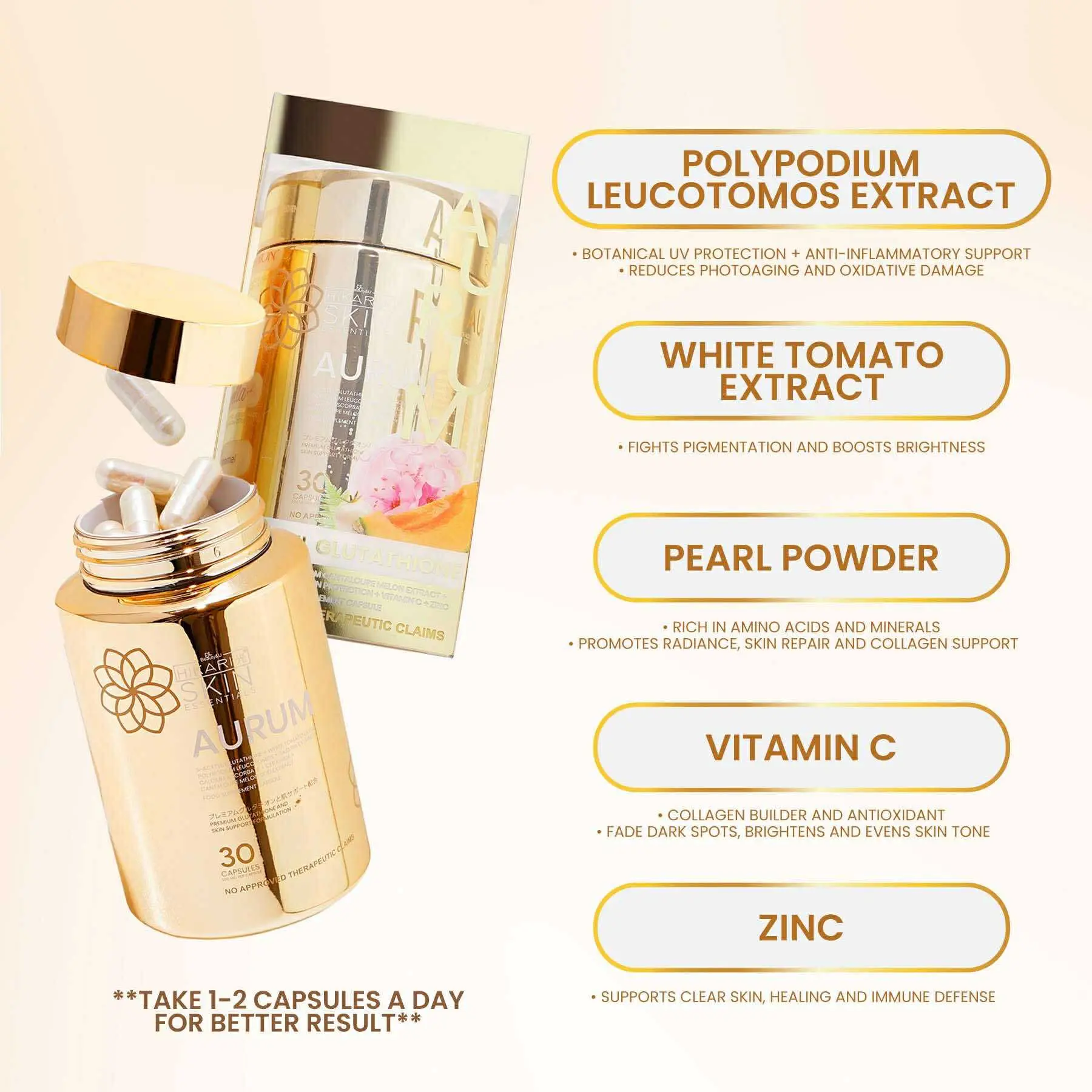 hikari aurum glutathione price philippines HIKARI AURUM S-ACETYL GLUTA THIONE 30 CAPSULES WITH EMOTHION, KOMECERA AND  FLORABELLA
