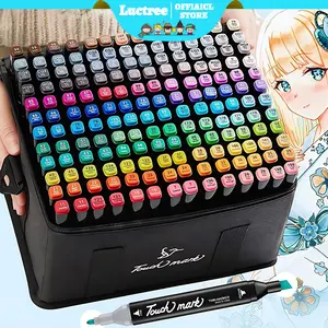 【Luctree】Spidol Warna Warni 1 Set Sketch Marker 2 Tip Touch Marker 48/60/80 Warna