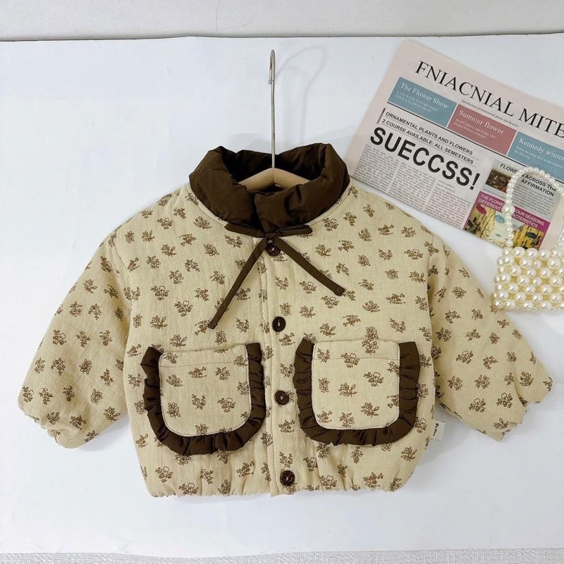   BeHan  Áo khoác thô hoa trần bông dày dặn ấm cho bé 8-21kg - 25B137 