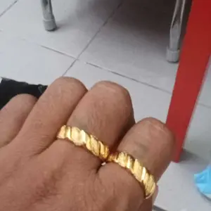 NEW CINCIN KOIN logam 1991 Motif Rantai Lapis Emas Anti Karat Tidak mudah Luntur ( FREE COD ) harian cincin  melingkar  di  jari  manis  aesthetic