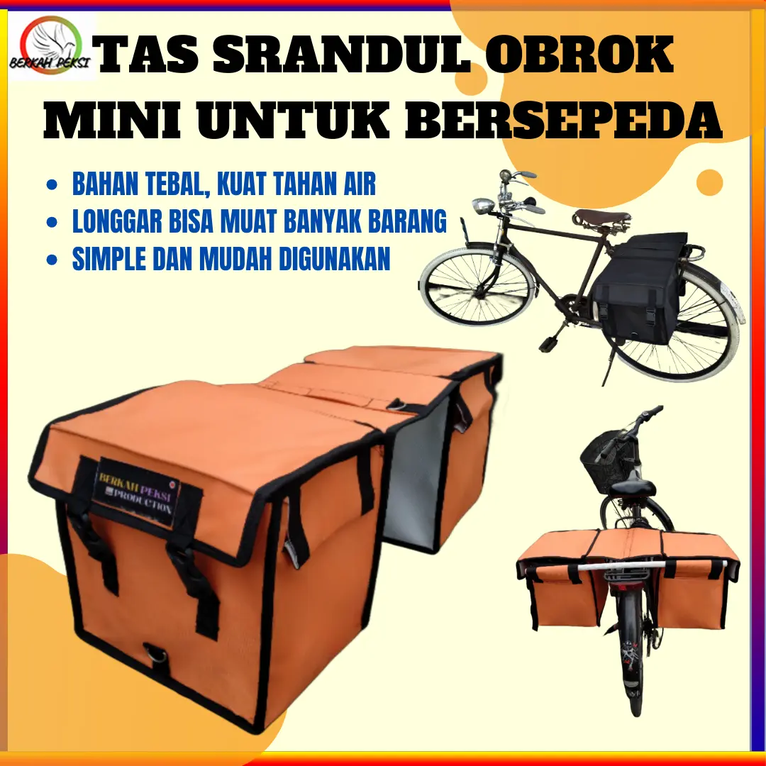 TAS SEPEDA SRANDUL OBROK KURIR POS MINIMALIS WATERPROOF UNTUK BERSEPEDA BERSANTAI