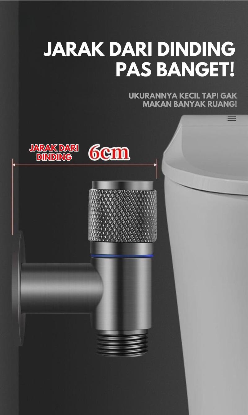 Product Introduction of Kran Cabang dan Jet Shower SUS 304 Toilet Hitam Matte 1/2 Inch dengan Selang 1.5M Kran Air Double Kran Washing Machine Bidet Spray 6