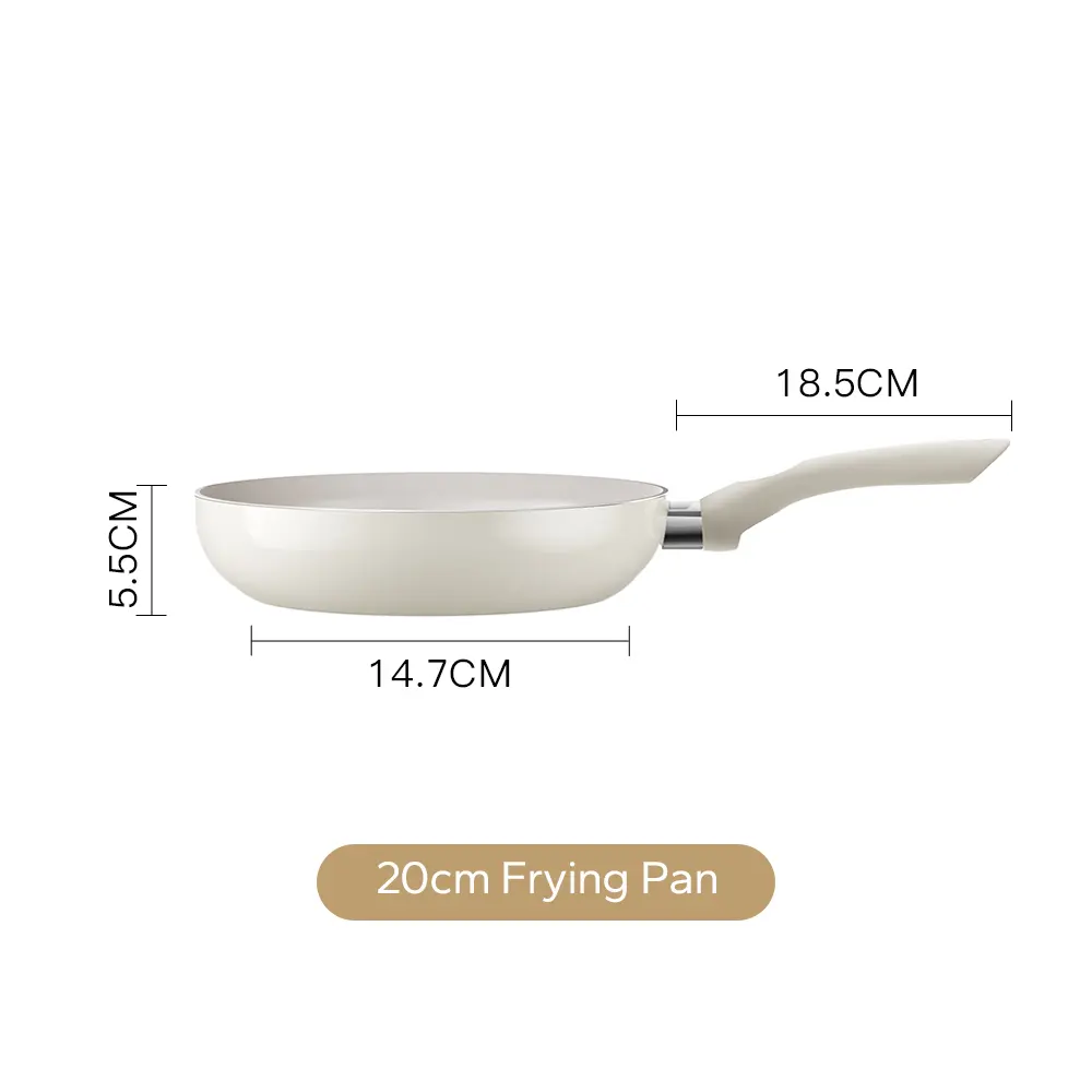 White 20cm Frying Pan