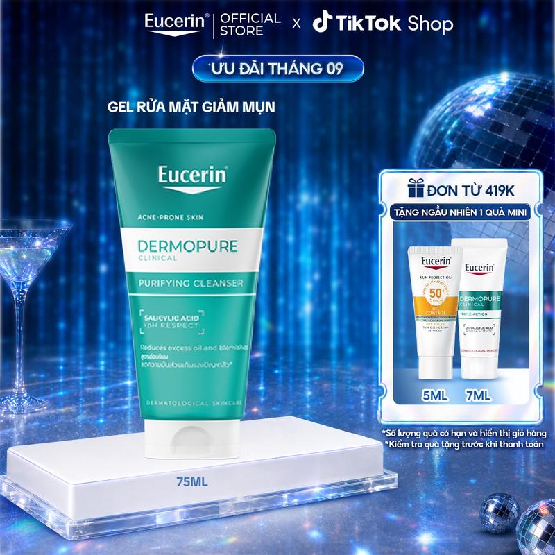 Gel rửa mặt Eucerin DermoPure Clinical Purifying Cleanser 75ml