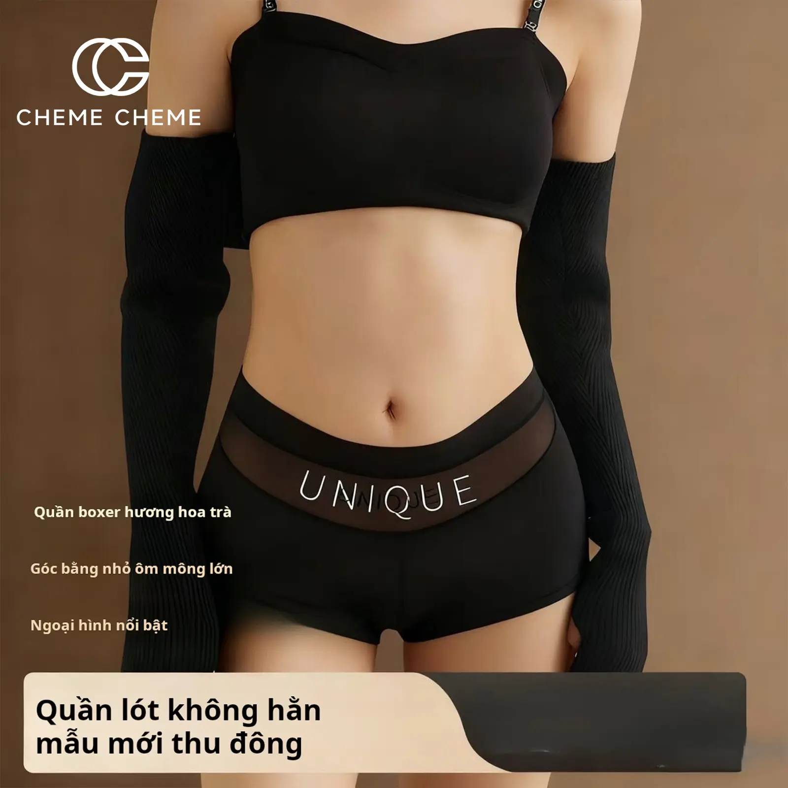 [CHEME CHEME] Quần Lót Boxer Cạp Trung – Che Bụng Mỡ Dưới – Tinh Dầu Camellia – Liền Mạch - 2026