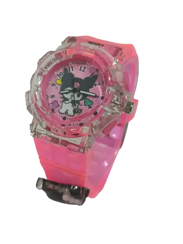jam tangan anak ada melody dan lampu warna - warni Fashion Karet Led Perempuan 2