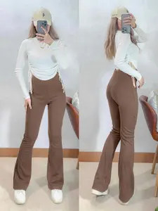 CELANA CUTBRAY FIT AND FLARE PANTS WANITA PINGGANG HIGHWAIST BAHAN PREMIUM STRETCH ELASTIS MELAR TANPA RESLETING DAN SAKU PINGGANG FULL KARET TANPA JAHITAN