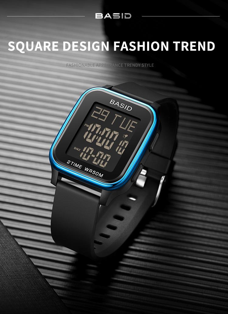 BASID Jam Tangan Pria Wanita DigitalChronograph Sport Watch Dual Time ...