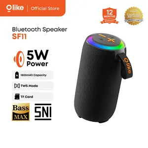 [BEST SELLING] Olike Speaker Bluetooth SF11 | Bass 5W | LED Light | HD Audio Stereo Bass Max | Radio FM | IPX4 Waterproof | 8 Jam Playtime | Bluetooth 5.3 | 1800mAh Baterai 3 Jam | Desain Compact Stylish | Garansi 1 Tahun