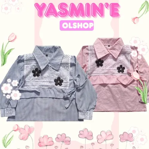 MIKA BLOUSE ANAK atasan anak  berkombinasi brokat lucu bajau anak perempuan viral