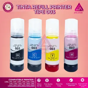 1 Set 4 Pcs Tinta Printer Komaptibel 003 Tipe Printer L1110 L3100 L3110 L3150 L3210 L5190