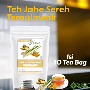 Teh Sereh Jahe Dan Temulawak : Lemonggras Ginger Curcuma tea isi 30 tea bag