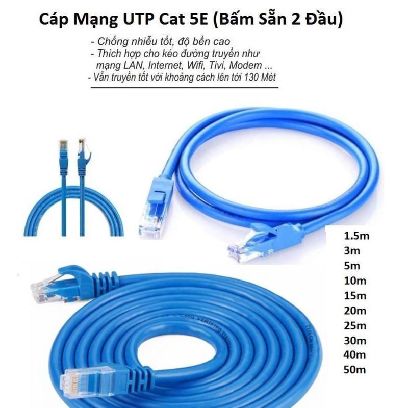 Cáp Mạng LXF Bấm Sẵn Cat5E 1M/ 2M/ 3M/ 5M bấm sẵn 2 đầu liền dây CAT5E RJ45 -…