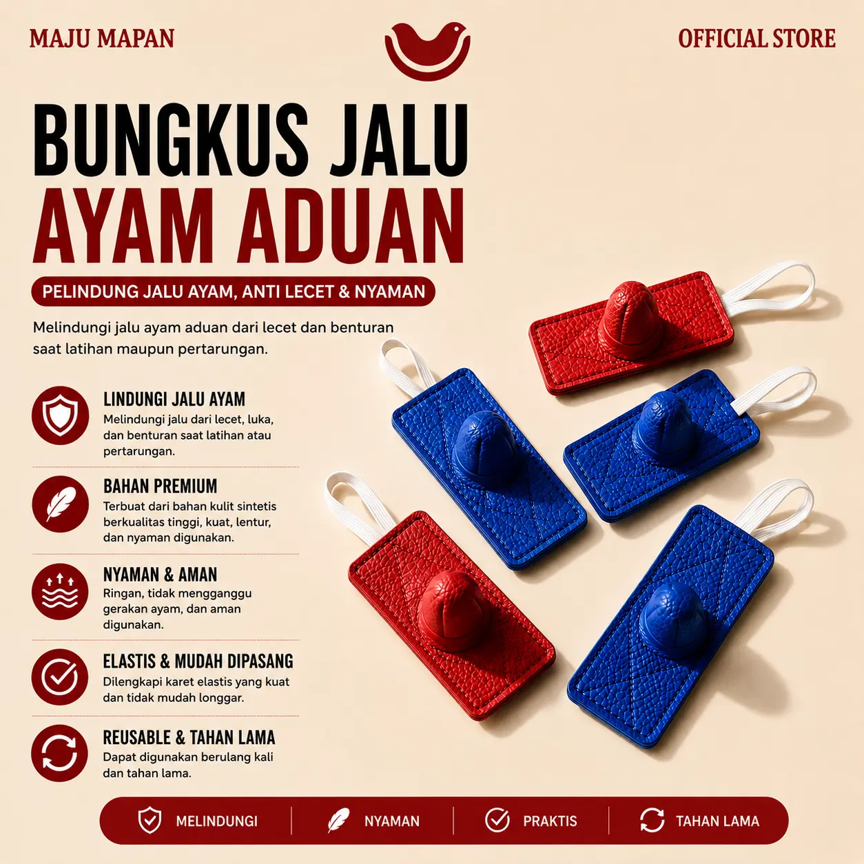 Bungkus Jalu Ayam Aduan Import Premium | Pelindung Jalu Ayam Bangkok – Anti Lecet & Nyaman
