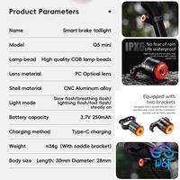 Gambar ROCKBROS Q5-Mini Lampu Rem Otomatis Sensor Pintar Belakang Sepeda 2 Braket IPx6 Tahan Air USB Tipe-C  Bicycle MTB Road Bike Smart Auto Brake Sensing Light IPx6 Waterproof Type-C Charging Taillight Bike Rear Light Q5Mini 24720013001 dari Wof Wheel of Fortune Official Kab. Tangerang 2 Tokopedia