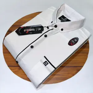 Kemeja Pria Lengan Pendek Lis Oxpor Polos Casual - Size M/L/XL - Warna Putih Termurah - Kerja, Motif Distro Santai Cowok