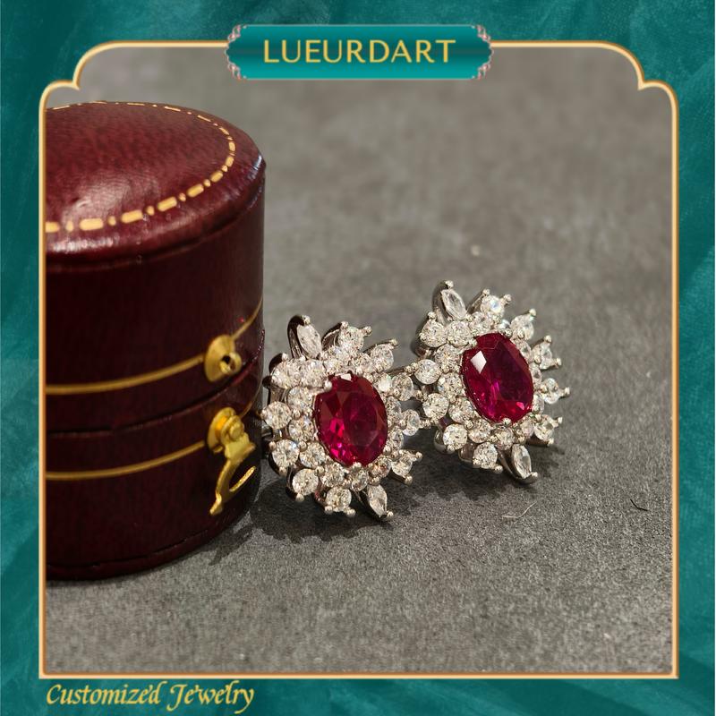 Product Introduction of Red vintage European style necklace Ring earrings 3-piece set 925 5