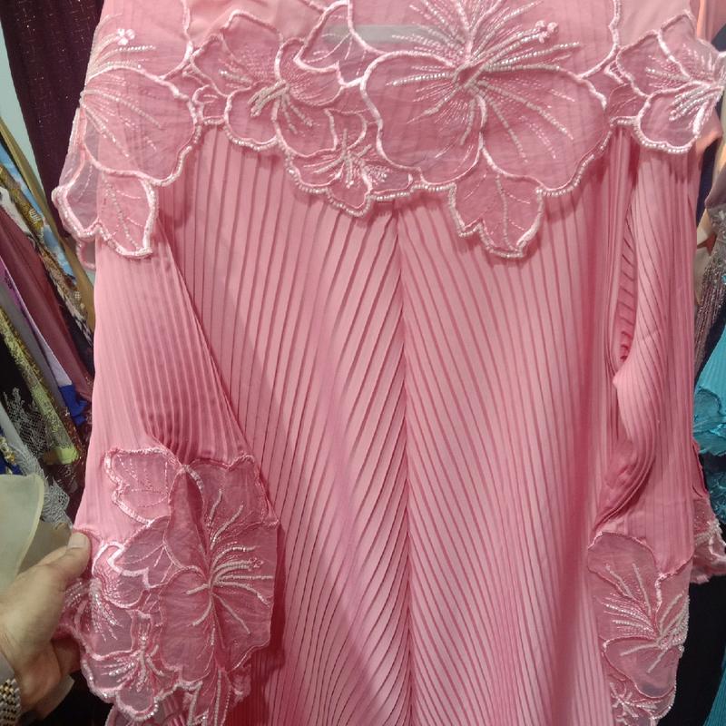 pleated Bunga lace Abaya Dari Dubai kain Korean Nida prince cut ...