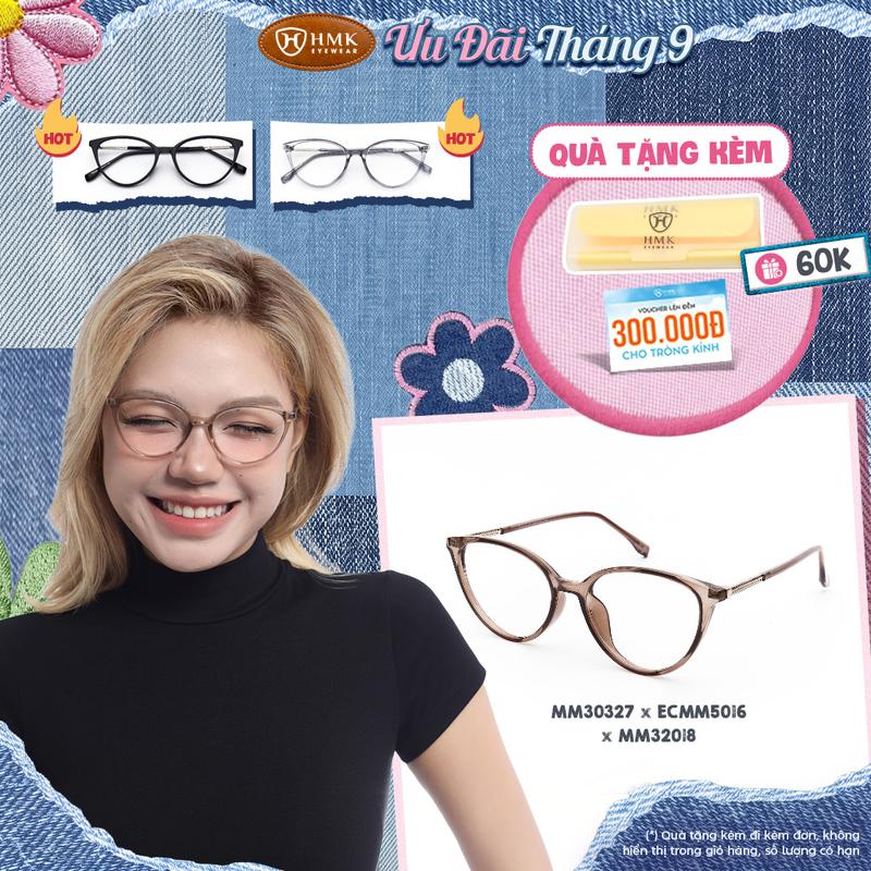 Gọng Kính Cận HMK Eyewear Mắt Mèo Nhựa Phối Kim Loại Chắc Chắn Sang Trọng Quý…