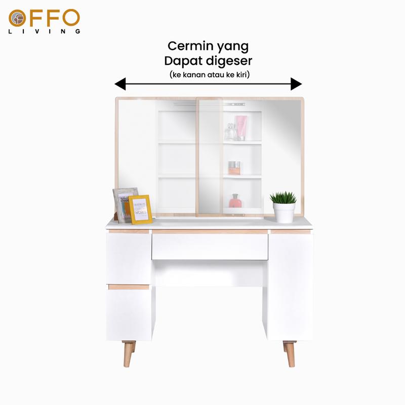 Offo Living - Meja Rias Elegan Dengan Laci Tipe Lotus 4