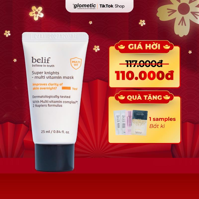 Mặt nạ ngủ dưỡng ẩm và phục hồi da chuyên sâu BELIF SUPER KNIGHTS MULTI VITAMIN MASK MINISIZE 25ML