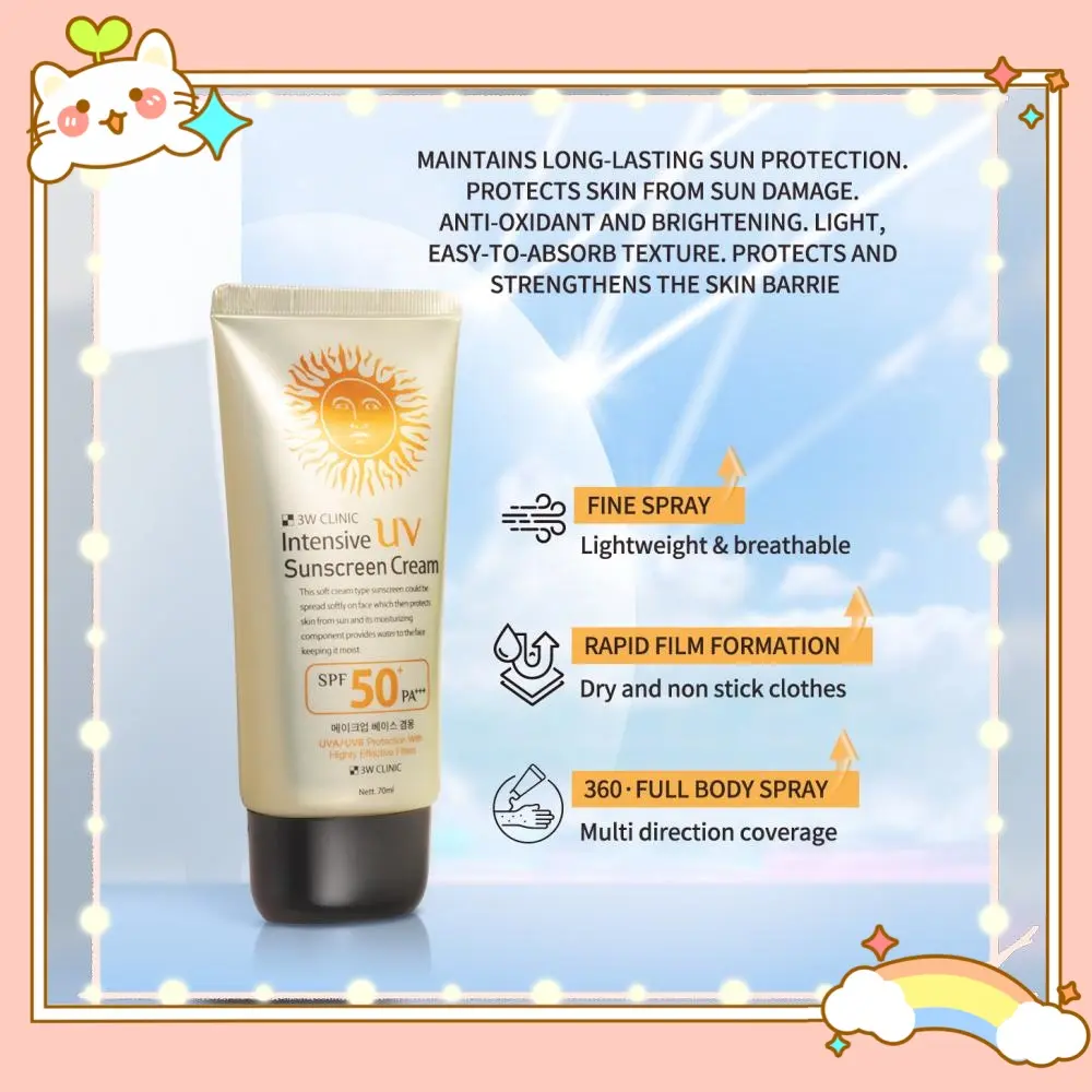 3W CLINIC UV Sunscreen Sunbloc CreamWajah SPF 50+ PA+++ Intensive UV