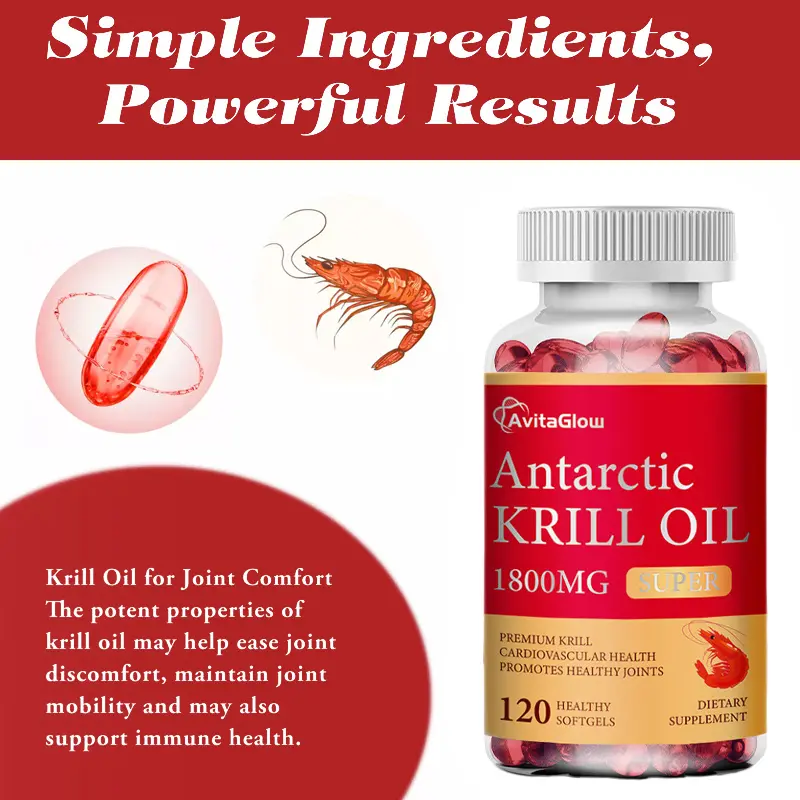 Minyak Krill Antartika 1800mg Meningkatkan kesehatan sendi Kelainan Indeks Mati rasa pada anggota badan Suplemen Pusing Tinitus, mudah tersinggung 7