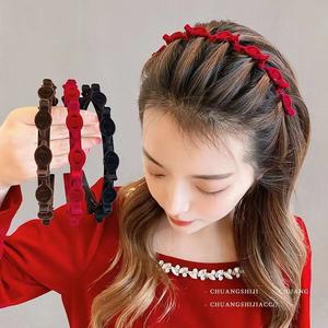[100-25]50% off,3pcs/6pcs Korea fashion red fish braided hair band female ins student birthday gift,headband for woman