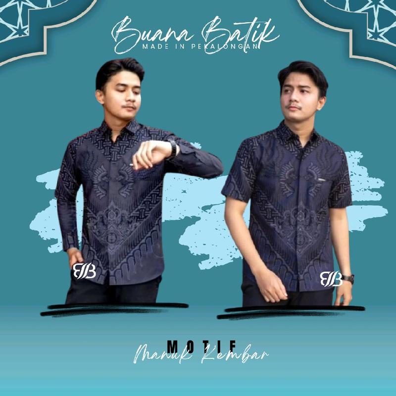 KEMEJA BATIK PRIA MOTIF MANUK KEMBAR PREMIUM ADEM 0