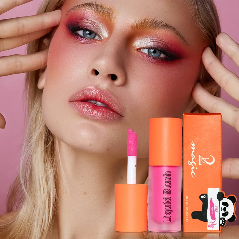 Panda Liquid Blush forHealthy Natural Finish-Long-astingAll-Day Face Enhancing pigmentedblush Brush Lightweight BrushLightweight super dewy Makeup Cosmetic