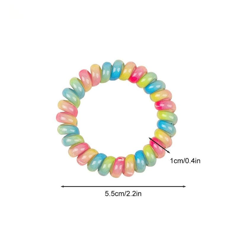 Janpanese Hair Tie Stretch Spiral Cord Hair Ring Headwear Hair Rope Elastic Hair Tie Multicolor Scrunchies Multicolor Telephone Wire Hair Accessories 2