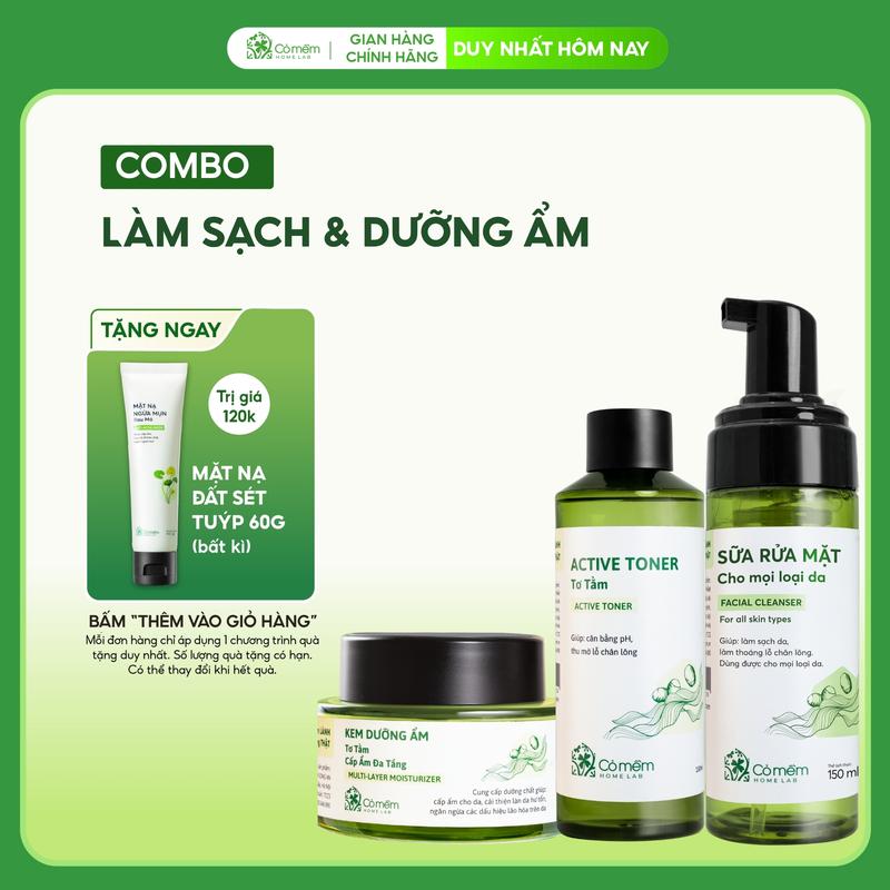 Bộ Chăm Sóc Da 3 Bước Sữa Rửa Mặt Làm Sạch Sâu Serum Kem Dưỡng Cấp Ẩm Tơ Tằm Cỏ…