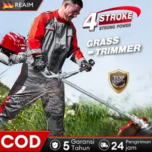 Reaim Mesin Potong Rumput gendong 4 Tak 10000R/MIN 2 Tak brush cutter 4 STROKE KUALITAS TERBAIK 55CC Tangki bahan bakar 1.2L