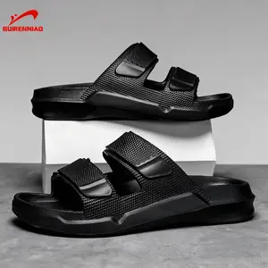 GUIRENNIAO - Sepatu Sandal Pria Korea Sendal Cowok Lembut Anti Selip Tahan Olahraga Selop Pria Sepatu EVA Nyaman Unisex