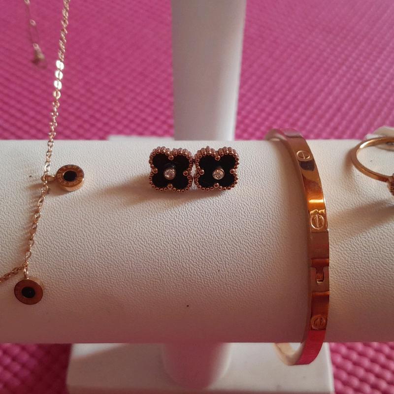 Accessories Titanium 4pcs mix kalung,gelang,cincin,anting 4