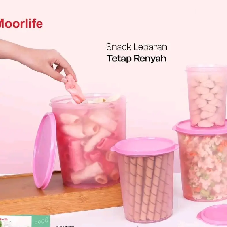 Vaso Canister Moorlife (4pcs) Toples Canister (Wadah jajan/krupuk) 1