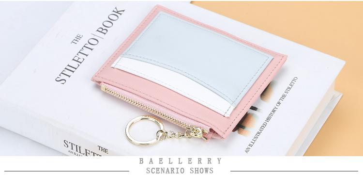 Product Introduction of Baellerry Womens Korean Style Patchwork PU Zippered Key Holder Multiple Card Slots Compact Wallet 17