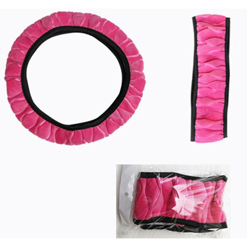 Product Introduction of 7 Colors Short Plush Car Steering Wheel Cover Universal Winter Warm Elastic Band Grip Protective Cover 34