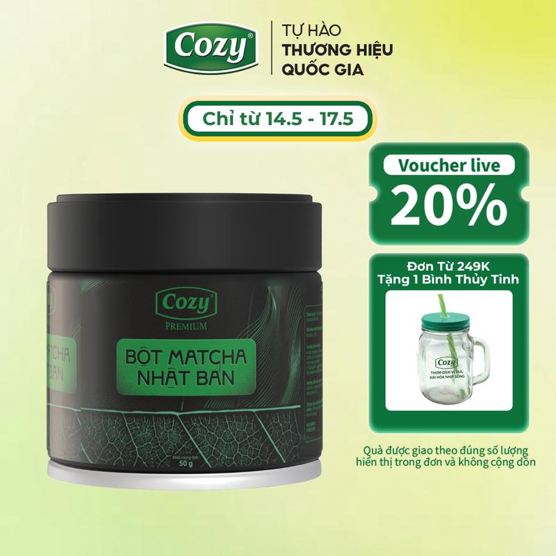 Bột Matcha Nhật Bản Premium Cozy nguyên chất nhập khẩu đậm vị Umami đặc trưng dùng pha chế đồ uống làm bánh trà đạo