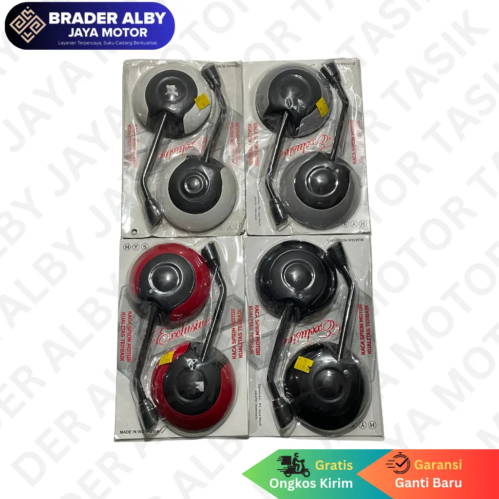 Spion Goyo Standar H Scoopy, Tersedia Warna Merah, Biru, Putih, Abu, Desain Stylish dan Aerodinamis, Kualitas Terjamin, Mudah Dipasang, Cocok Untuk Motor Honda Scoopy.