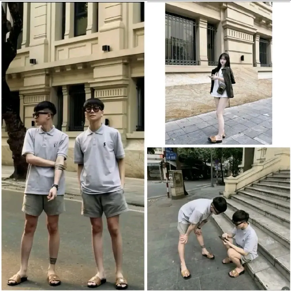 dép lê   nam  M@M@C xu hướng của năm thiết kế phong cách hàn quốc có khóa đồng đế cao su non mềm k làm đau chân sang trọng lịch lãm Jean Hoa