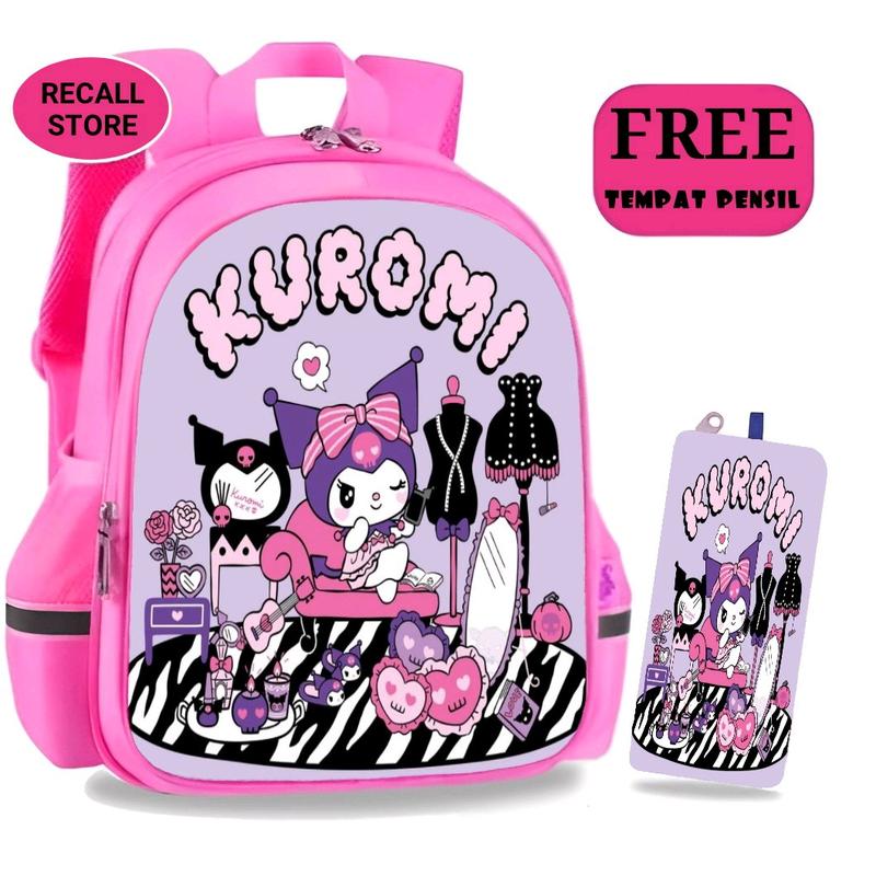 Tas Ransel Anak Sekolah SD TK Kuromi Motif, Kapasitas Besar untuk Buku, Alat Tulis dan Perlengkapan Sekolah Lainnya Fashion 1