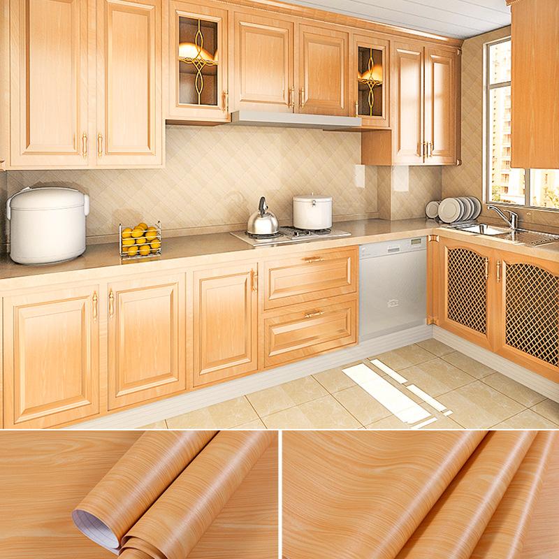 Product Introduction of Wood Cabinet Sticker Self-adhesive Thickened Waterproof Moisture-proof Wardrobes Table Door Furniture Renovated Wallpaper, 100CM 4