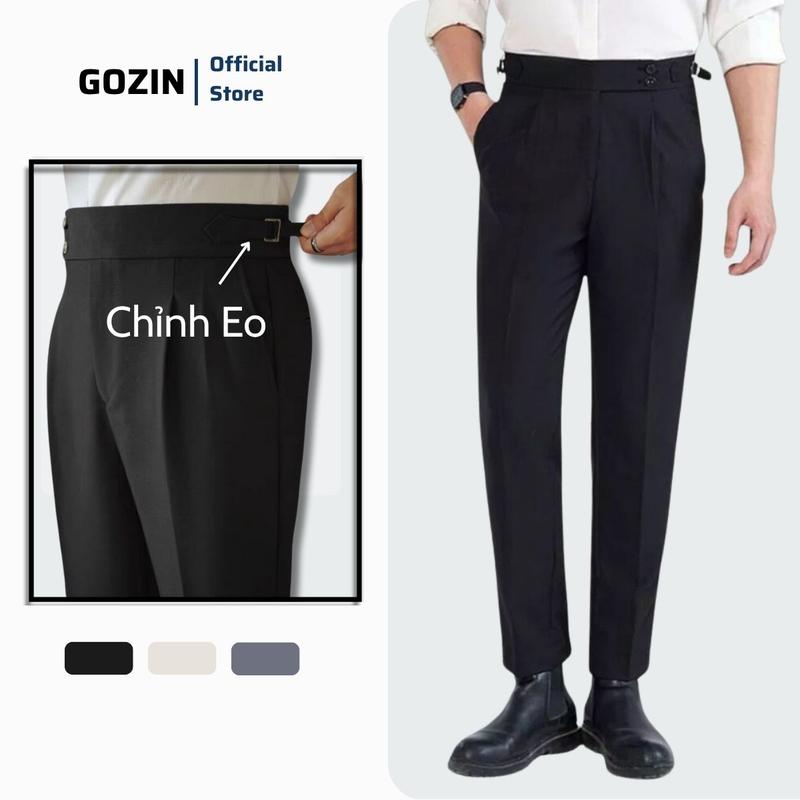 Quần Âu Nam Sidetab Cạp Cao 2 Khuy - Phong Cách Hàn Quốc Menswear Pants Có Túi