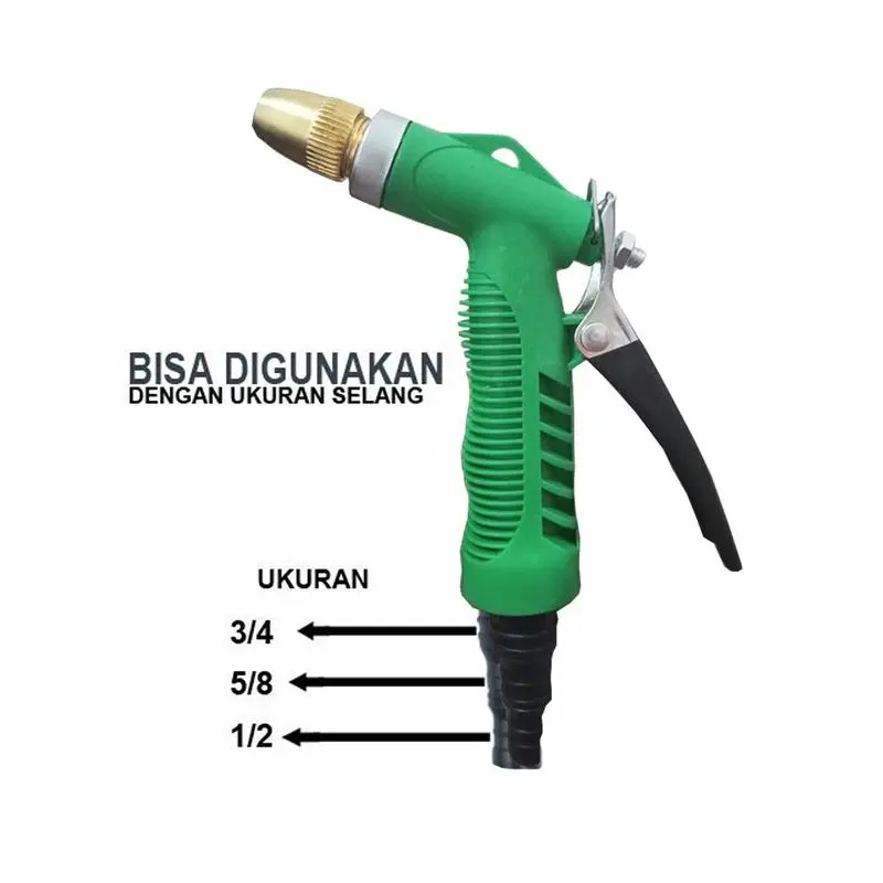20 METER PAKET SEMPROTAN SELANG AIR SERAT BENANG HIJAU 1/2, 5/8, 3/4 INCH - SEPAKET CUCI MOTOR MOBIL TAMAN KEBUN 2