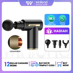[COD] Massage Gun Winland MG01 | Alat Pijat Elektrik 8 IN 1 (Leher/Punggung/Kaki/Olahraga) - 12 Level & 5 Massage Head | Garansi Resmi 2 Tahun Pijit Terapi