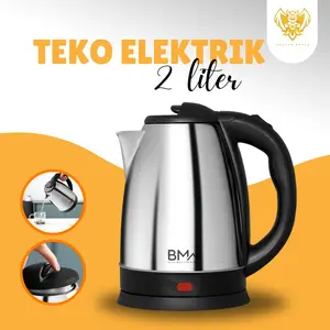 Teko Listrik 2 Liter Kettle Elektrik Air Minum Stainless Steel Pemanas Air Kettle Electric Kapasitas 2L